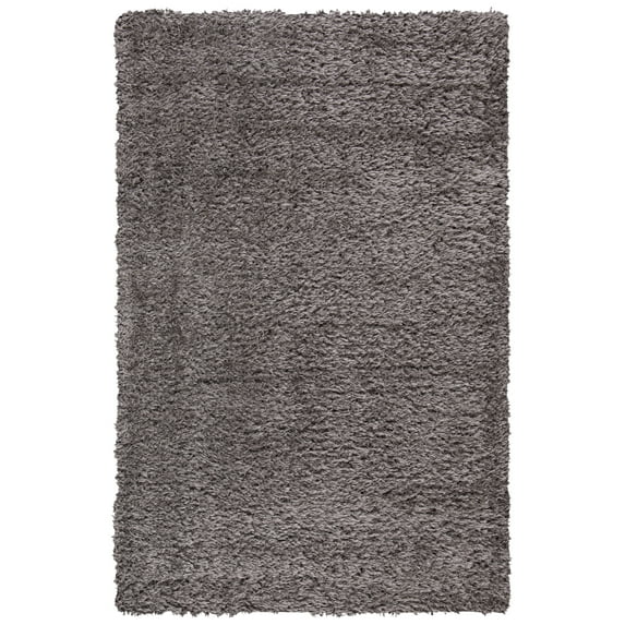 SAFAVIEH Madrid Miah Solid Polyester Shag Area Rug, Charcoal, 2' x 4'