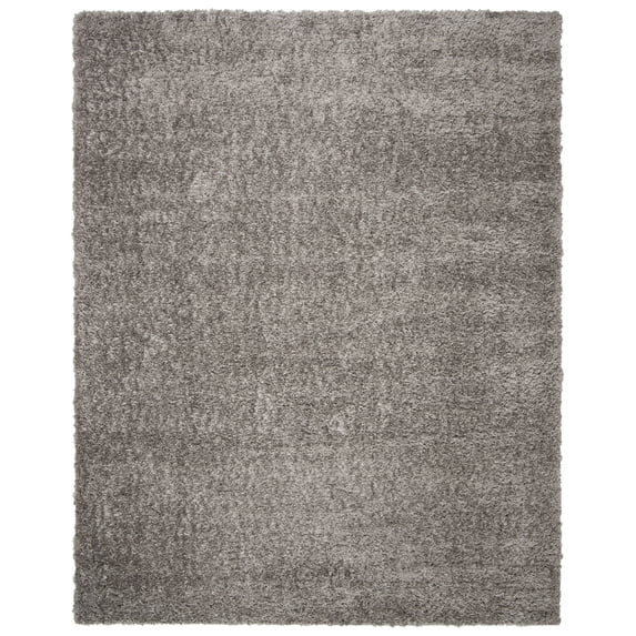 SAFAVIEH Madrid Miah Solid Polyester Shag Area Rug, Charcoal, 8' x 10'