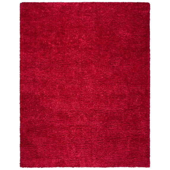 SAFAVIEH Madrid Miah Solid Polyester Shag Area Rug, Red, 10'6" x 14'