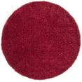 thumbnail image 1 of SAFAVIEH Madrid Miah Solid Polyester Shag Area Rug, Red, 5'3" x 5'3" Round, 1 of 7