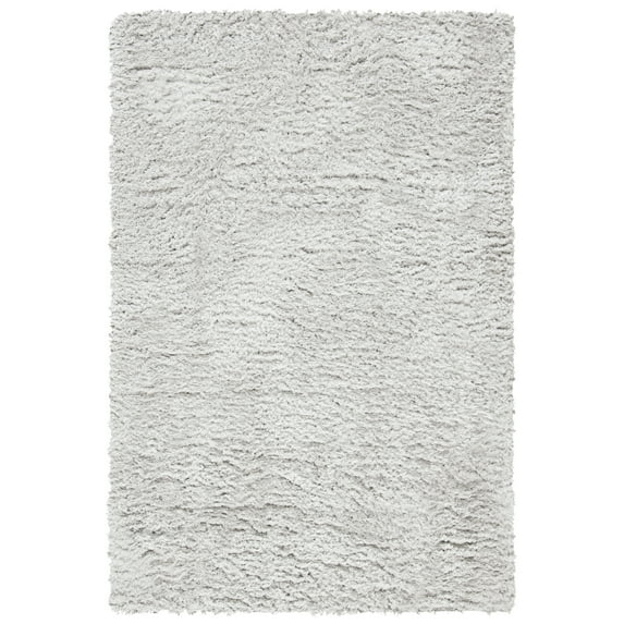 SAFAVIEH Madrid Miah Solid Polyester Shag Area Rug, Silver, 2' x 4'