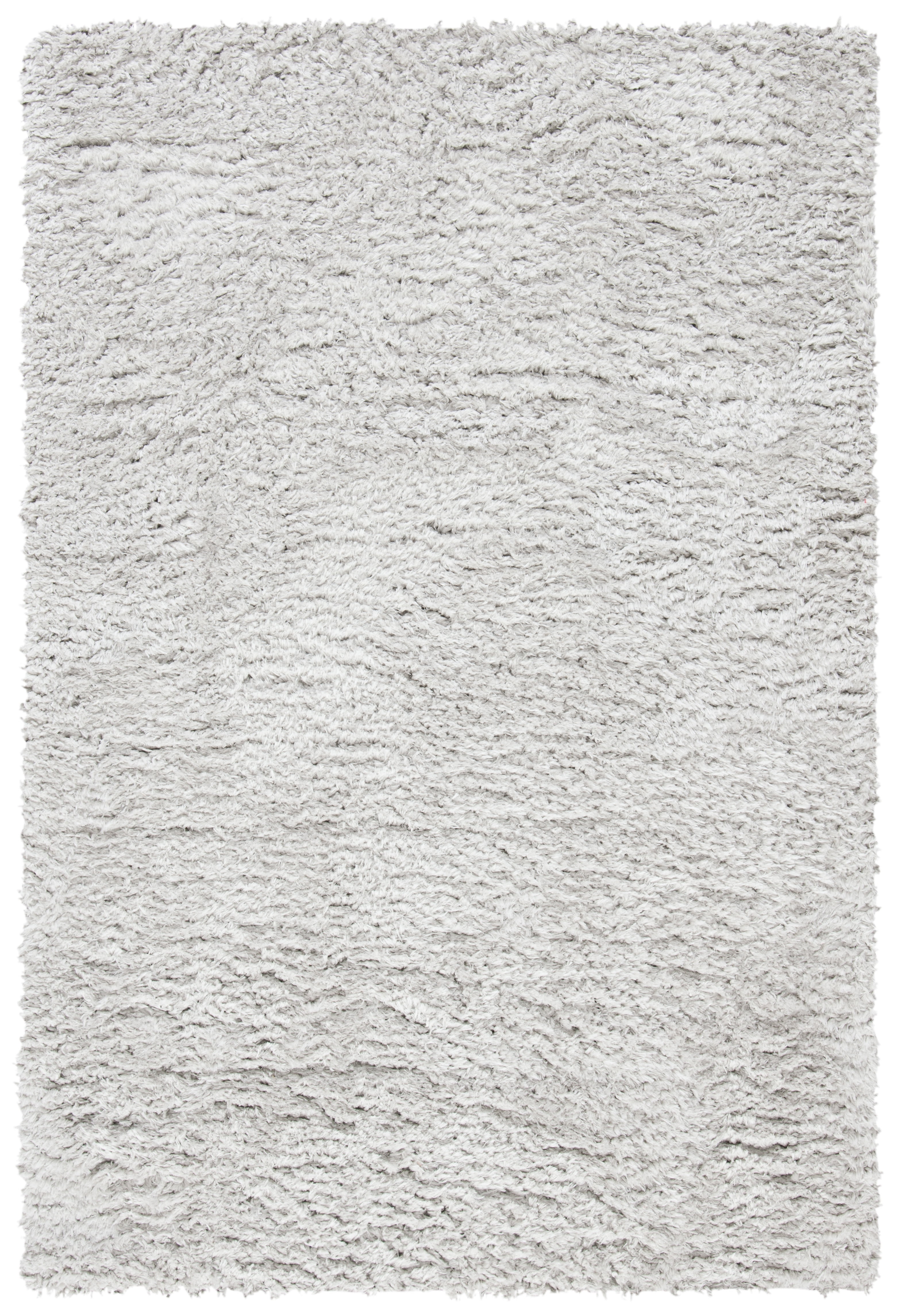 Elegant Silver Shag 4' x 6' Hand-Knotted Wool Area Rug