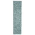 thumbnail image 1 of SAFAVIEH Madrid Miah Solid Polyester Shag Runner Rug, Aqua, 2' x 12', 1 of 7