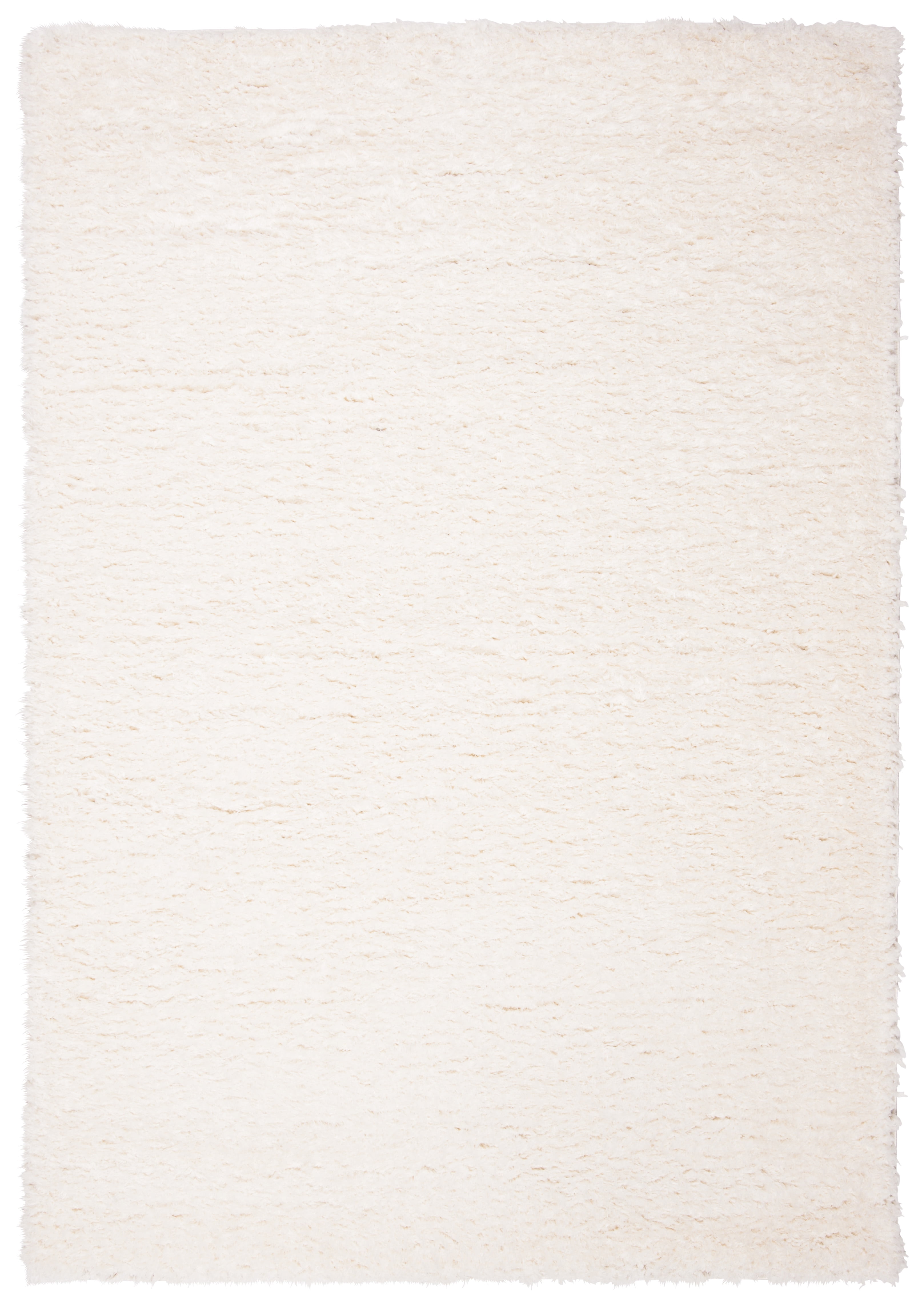 Ivory 4' x 6' Washable Wool and Synthetic Shag Rug