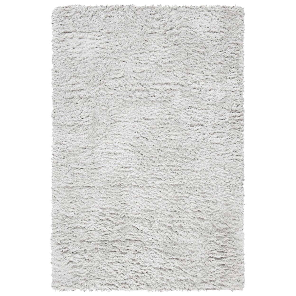 Elegant Silver Shag 4' x 6' Hand-Knotted Wool Area Rug
