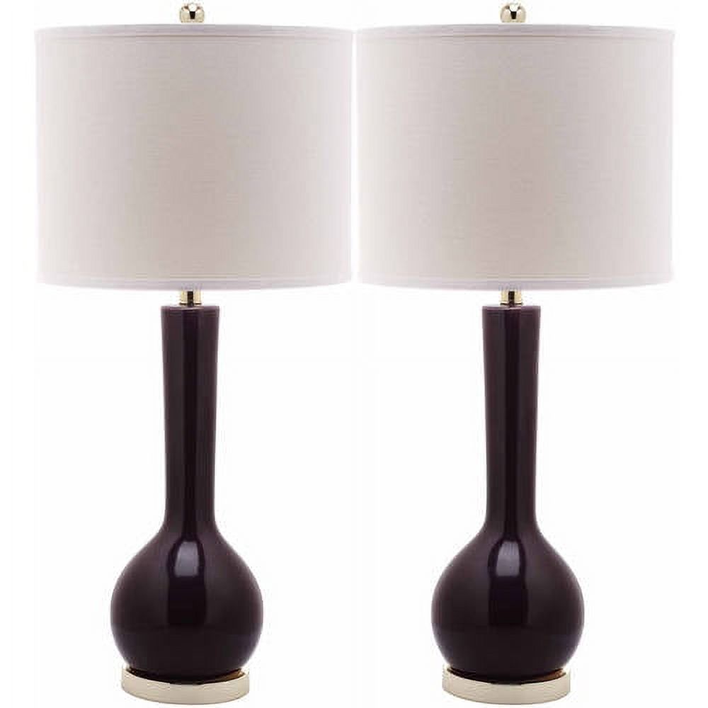 SAFAVIEH Mae 30.5 in. H Long Neck Ceramic Table Lamp, Dark Purple, Set of 2 - image 1 of 5