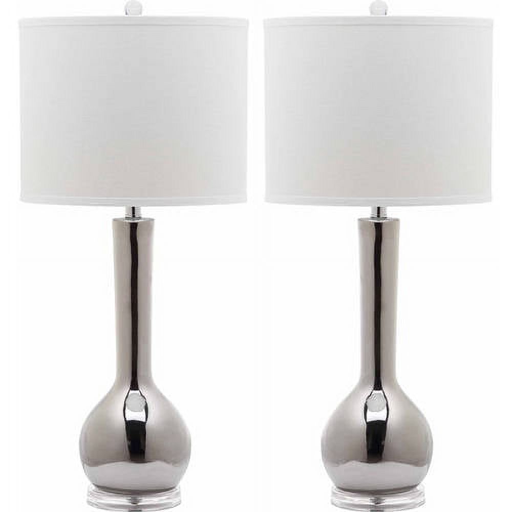 SAFAVIEH Mae 30.5 in. H Long Neck Ceramic Table Lamp, Silver, Set of 2 - image 1 of 5