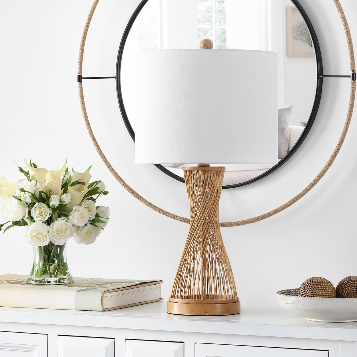 SAFAVIEH Magnus 25.5 in. Solid Bamboo Table Lamp, Natural
