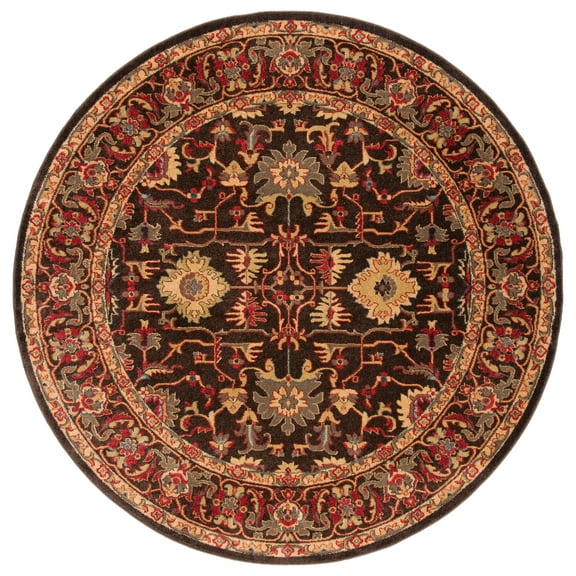 SAFAVIEH Mahal Bentley Oriental Area Rug, Brown/Beige, 6'7" x 6'7" Round
