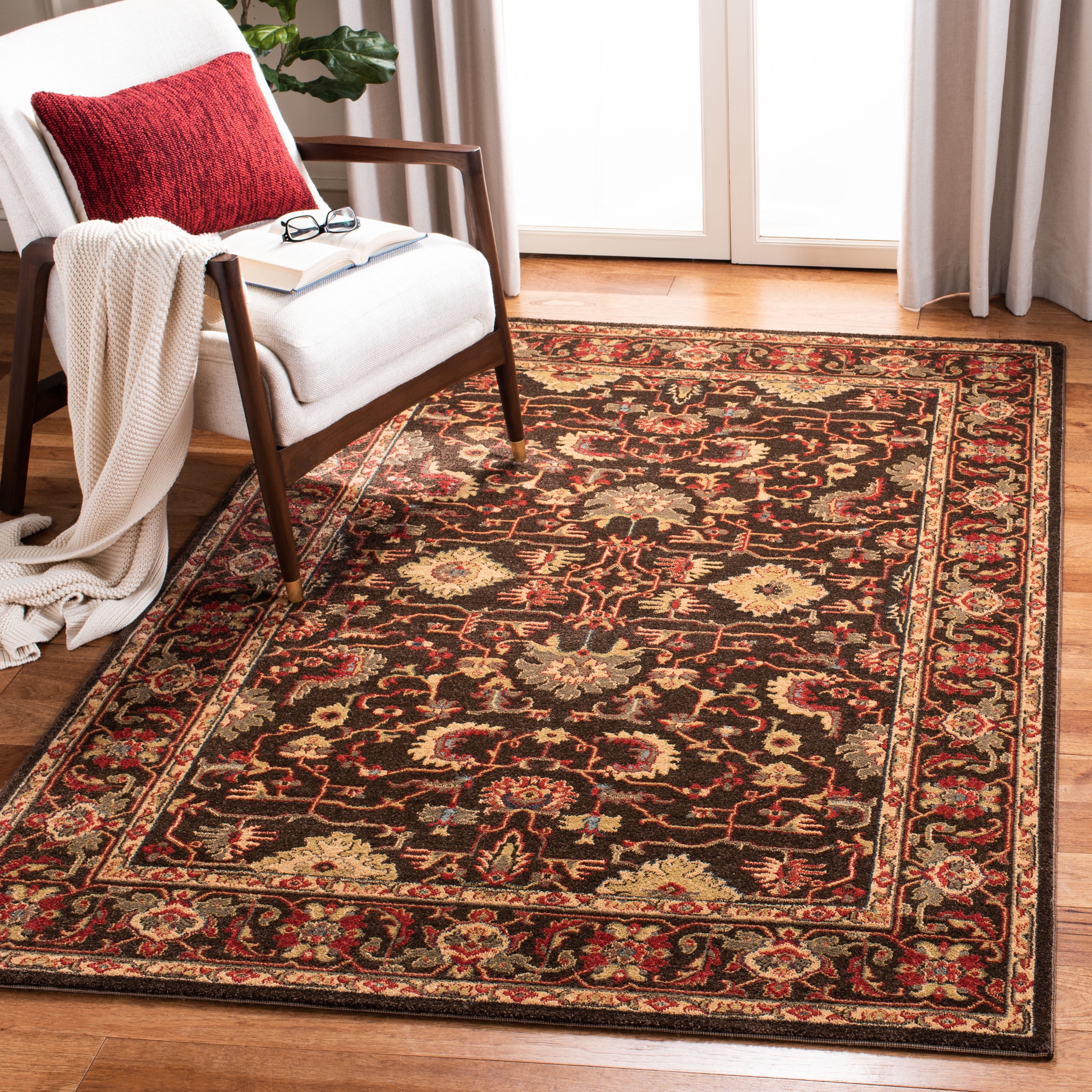 SAFAVIEH Mahal Bentley Oriental Area Rug, Brown/Beige, 6'7" x 9'2"
