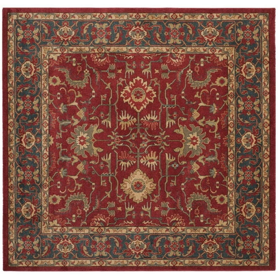 SAFAVIEH Mahal Bentley Oriental Area Rug, Red/Navy, 6'7" x 6'7" Square