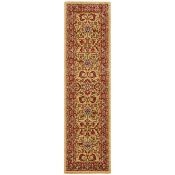 SAFAVIEH Mahal Bentley Oriental Runner Rug, Beige/Red, 2'2" x 8'