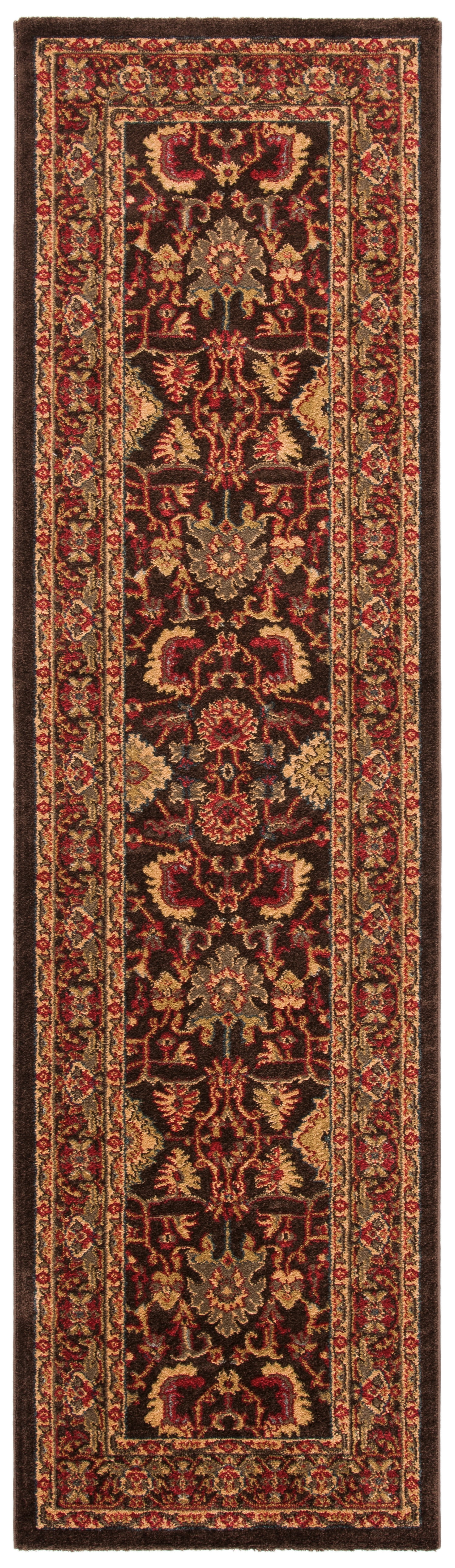 Bentley Brown and Beige Oriental Runner Rug, Synthetic, 2'2" x 6'