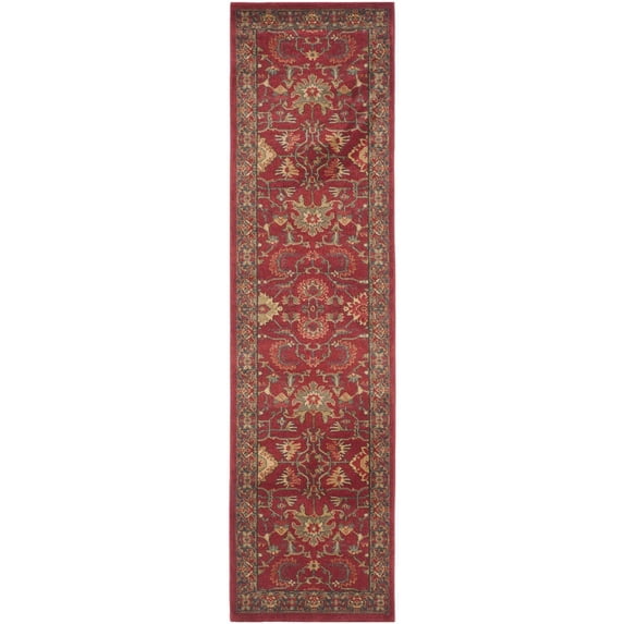 SAFAVIEH Mahal Bentley Oriental Runner Rug, Red/Navy, 2'2" x 8'