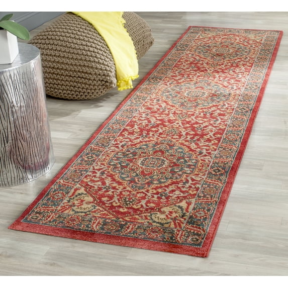 SAFAVIEH Mahal Caelestinus Oriental Runner Rug, Navy/Red, 2'2" x 8'