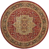 SAFAVIEH Mahal Trecia Oriental Area Rug, Natural/Navy, 3' x 3' Round