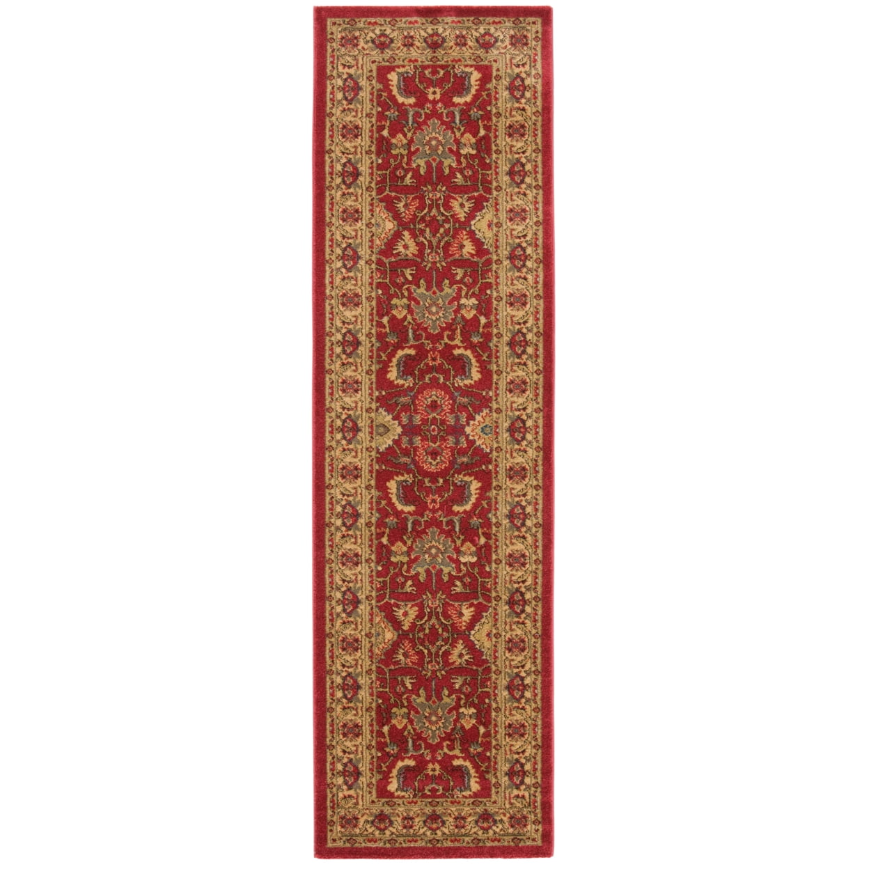 Safavieh Mahal Red and Beige Synthetic Runner Rug