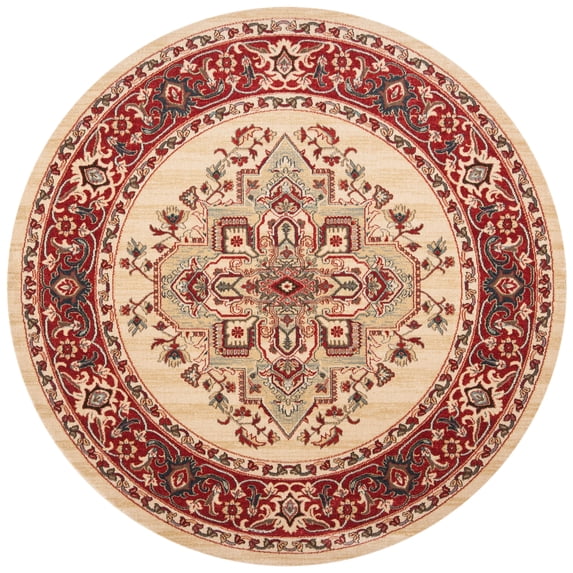 SAFAVIEH Mahal Garnet Oriental Area Rug, Cream/Red, 6'7" x 6'7" Round