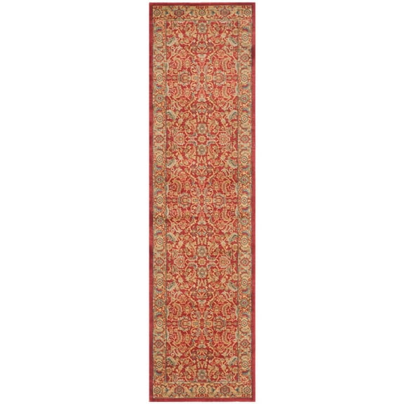 SAFAVIEH Mahal Gorgi Oriental Runner Rug, Red/Natural, 2'2" x 8'