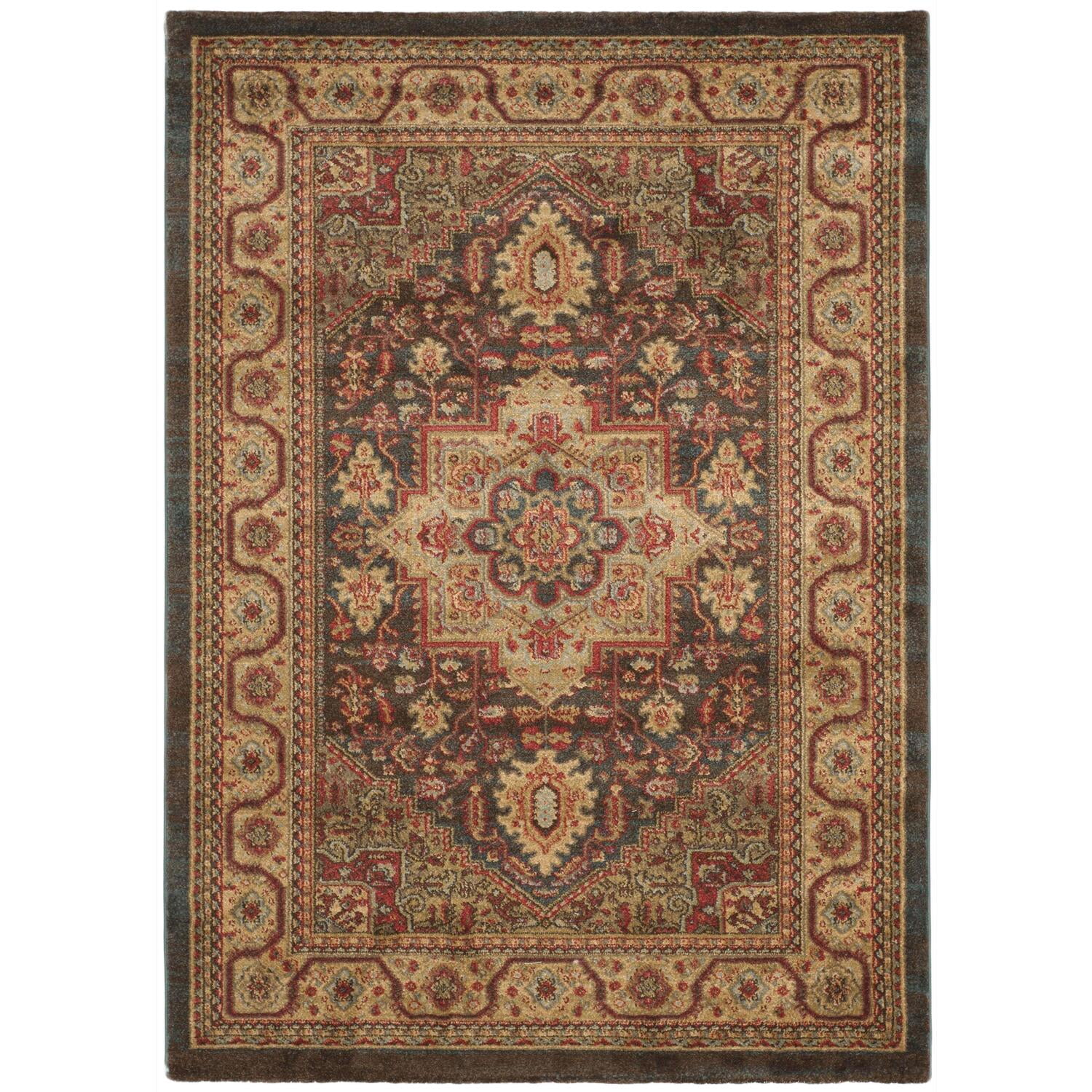 Hand-knotted Red Synthetic Rectangular Area Rug
