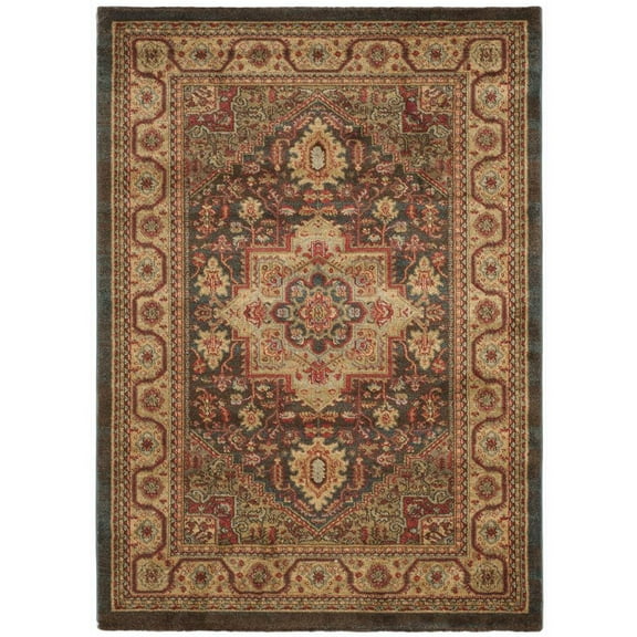 SAFAVIEH Mahal Josephine Oriental Area Rug, Navy/Natural, 5'1" x 7'7"