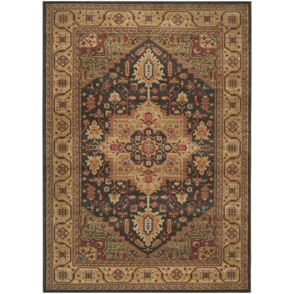 SAFAVIEH Mahal Josephine Oriental Area Rug, Navy/Natural, 8' x 11'