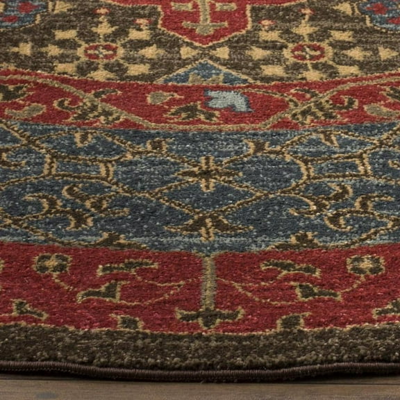 SAFAVIEH Mahal Lidija Oriental Area Rug, Navy/Red, 5'1" x 5'1" Round
