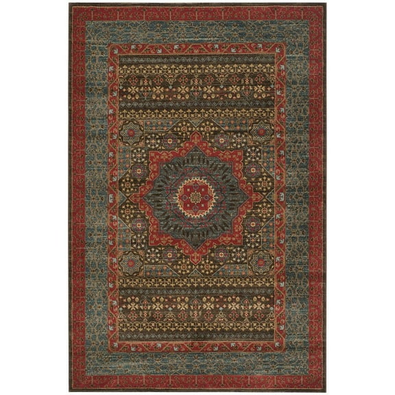 SAFAVIEH Mahal Lidija Oriental Area Rug, Navy/Red, 6'7" x 9'2"