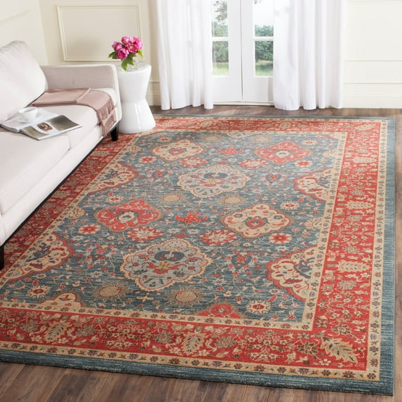 SAFAVIEH Mahal Napier Oriental Area Rug, Navy/Red, 10' x 14'