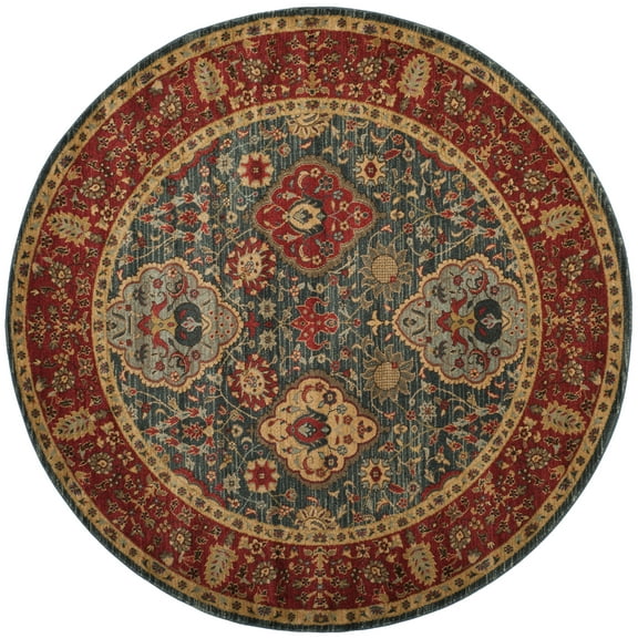 SAFAVIEH Mahal Napier Oriental Area Rug, Navy/Red, 11' x 11' Round