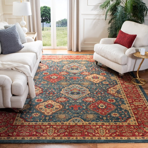 Safavieh Mahal Napier Oriental Area Rug, Navy/Red, 11' x 11' Square