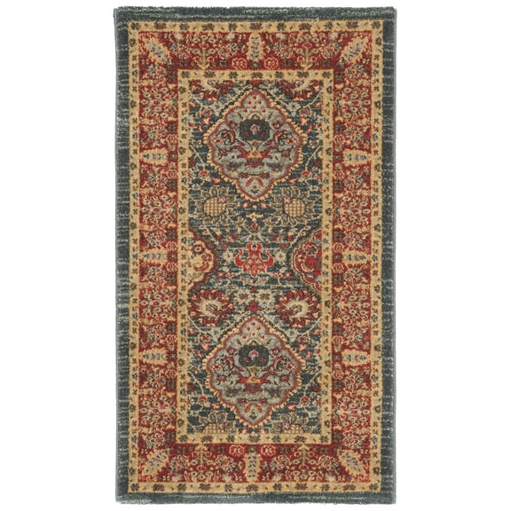 SAFAVIEH Mahal Napier Oriental Area Rug, Navy/Red, 2'2" x 4'