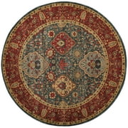 SAFAVIEH Mahal Napier Oriental Area Rug, Navy/Red, 9' x 9' Round