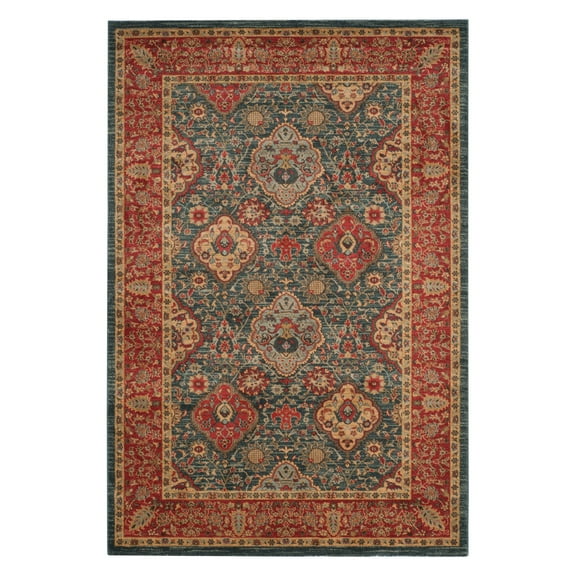 SAFAVIEH Mahal Napier Oriental Runner Rug, Navy/Red, 2'2" x 6'