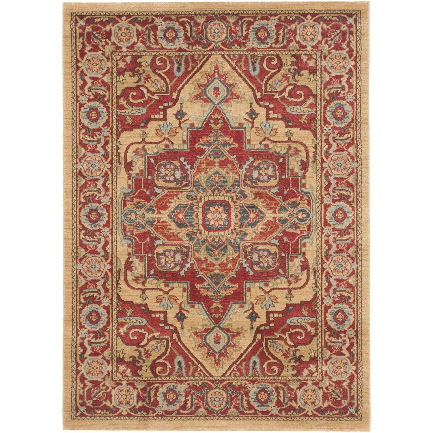 Safavieh Mahal Red and Natural Synthetic Area Rug