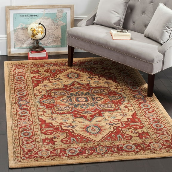 SAFAVIEH Mahal Oswin Oriental Area Rug, Red/Natural, 8' x 10'
