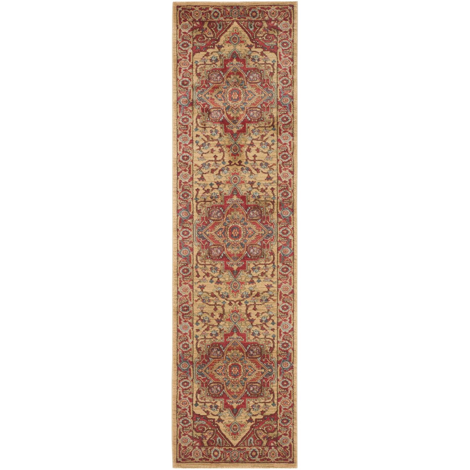 Safavieh Mahal Red and Natural Synthetic Runner Rug