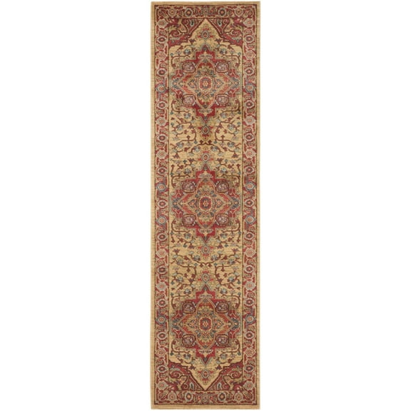 SAFAVIEH Mahal Oswin Oriental Runner Rug, Red/Natural, 2'2" x 8'