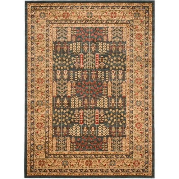 SAFAVIEH Mahal Phylliss Oriental Area Rug, Navy/Natural, 9' x 12'