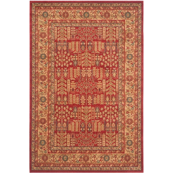 SAFAVIEH Mahal Phylliss Oriental Area Rug, Red/Natural, 5'1" x 7'7"