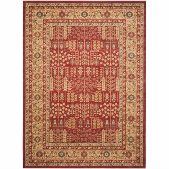 SAFAVIEH Mahal Phylliss Oriental Area Rug, Red/Natural, 6'7" x 9'2"