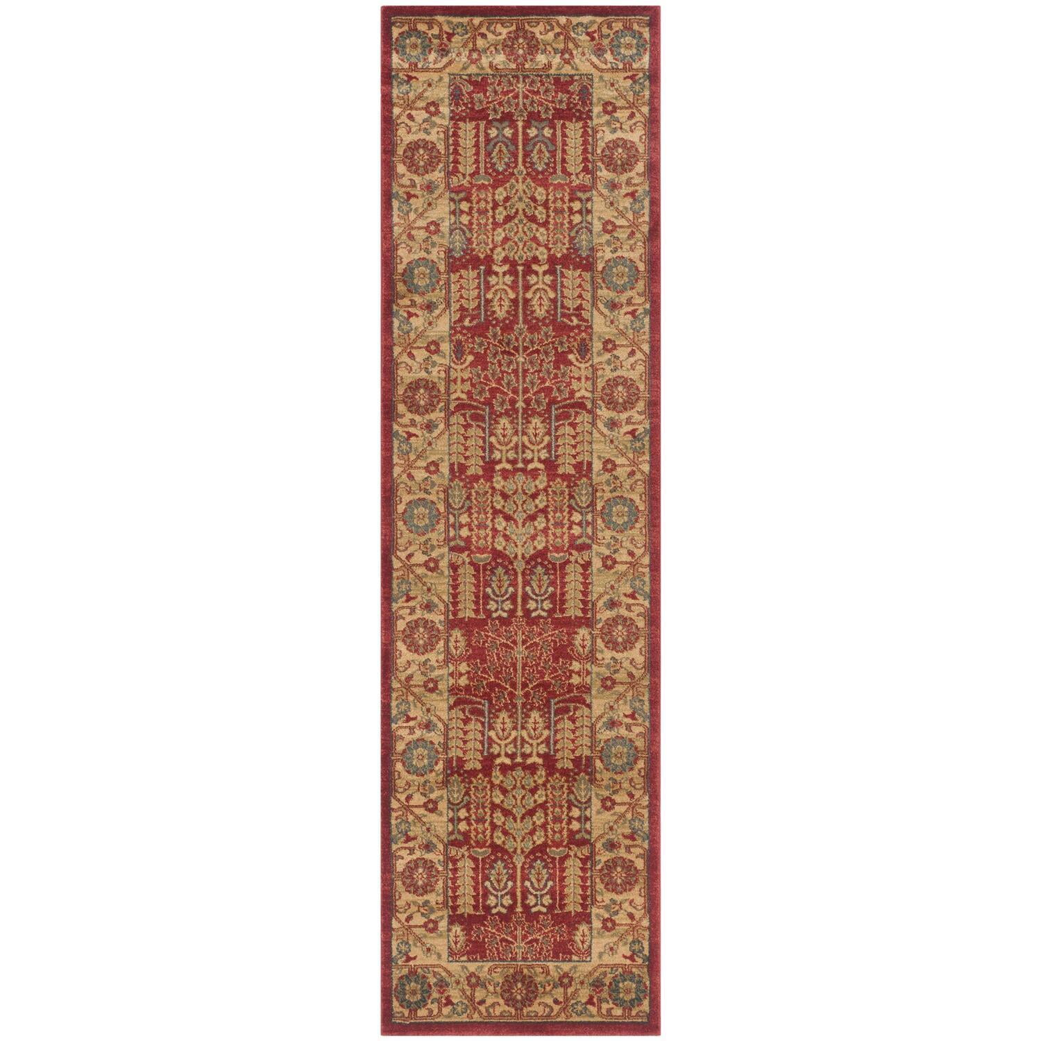 Elysian Red & Natural 26" Tufted Synthetic Runner Rug