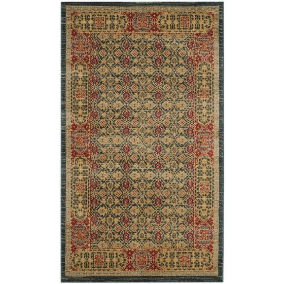 SAFAVIEH Mahal Samson Oriental Area Rug, Light Blue/Red, 3' x 5'