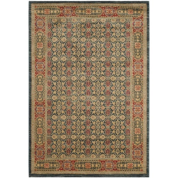 SAFAVIEH Mahal Samson Oriental Area Rug, Light Blue/Red, 6'7" x 9'2"