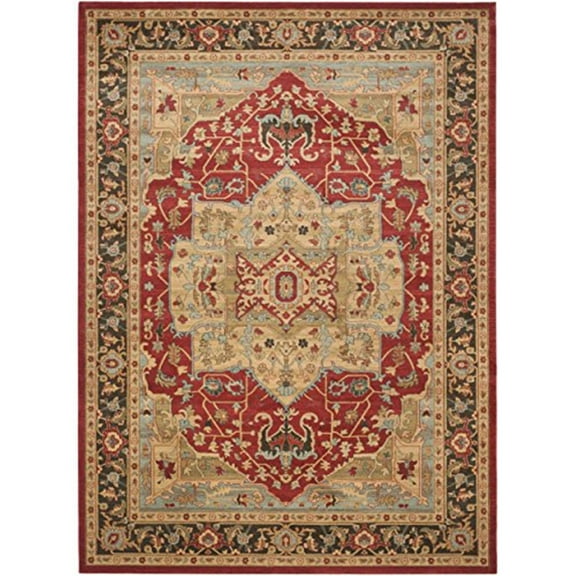 SAFAVIEH Mahal Trecia Oriental Area Rug, Natural/Navy, 9' x 12'