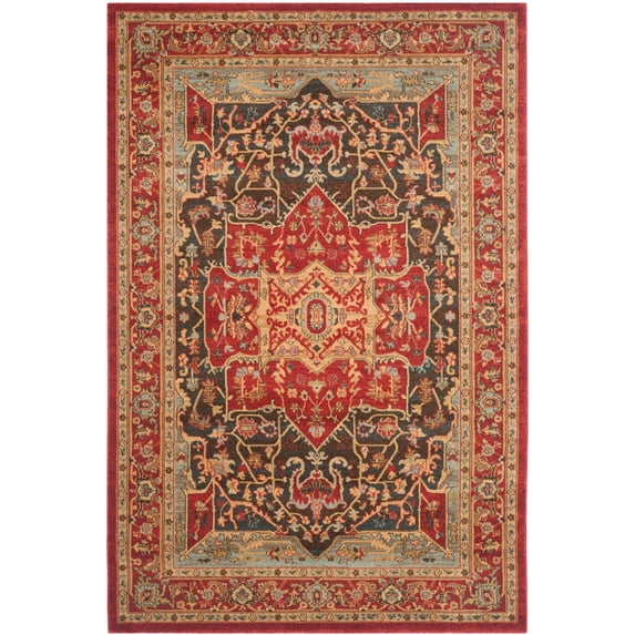 SAFAVIEH Mahal Trecia Oriental Area Rug, Red, 6'7" x 6'7" Round