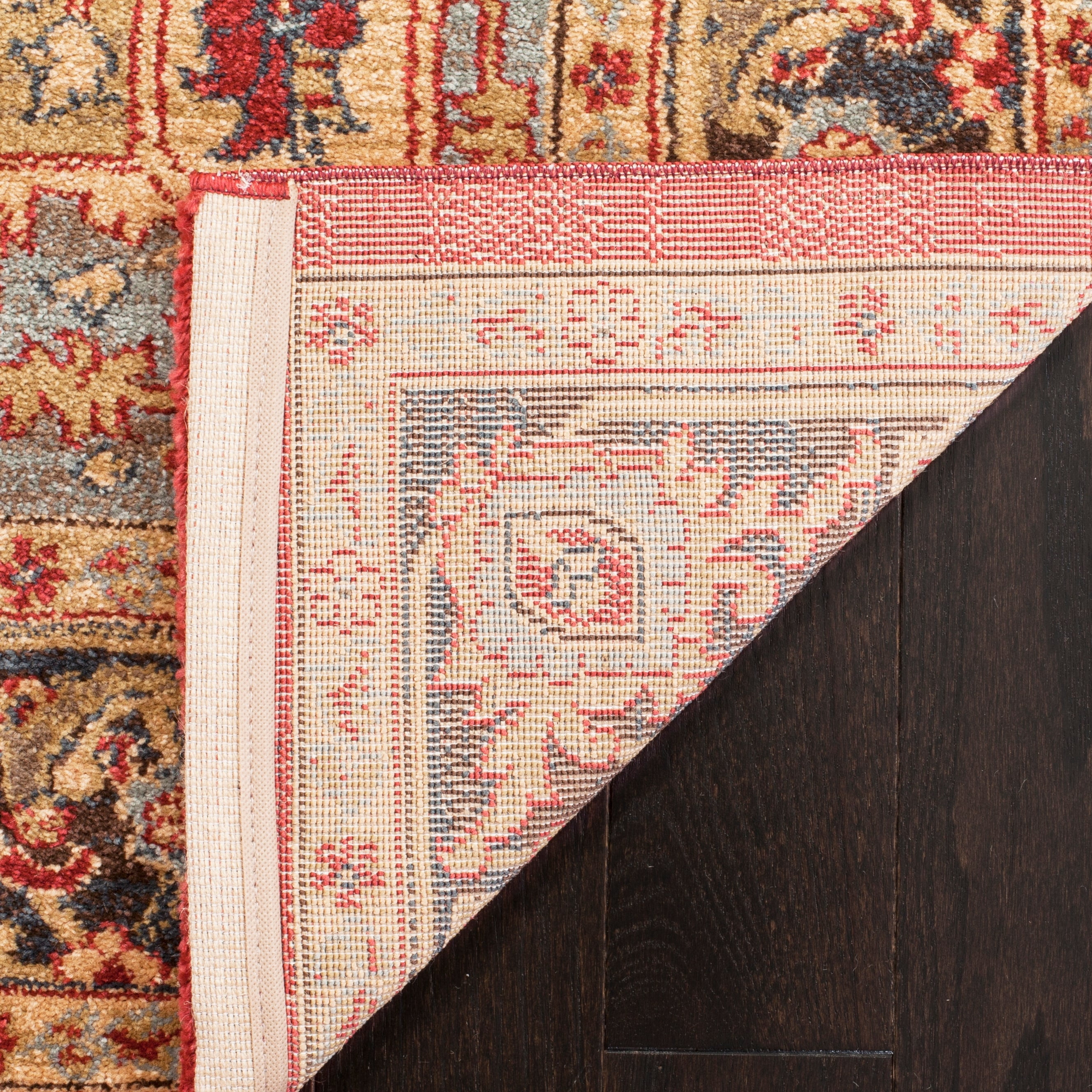 Elegant Natural/Navy Synthetic 2'2" X 6' Hand-Knotted Runner Rug