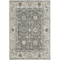 SAFAVIEH Maharaja Caelestinus Bordered Area Rug, Charcoal/Ivory, 4' x 6'