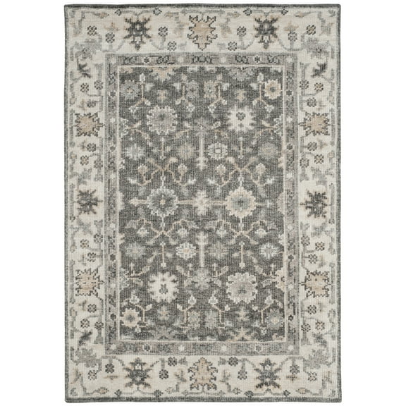 SAFAVIEH Maharaja Caelestinus Bordered Area Rug, Charcoal/Ivory, 4' x 6'