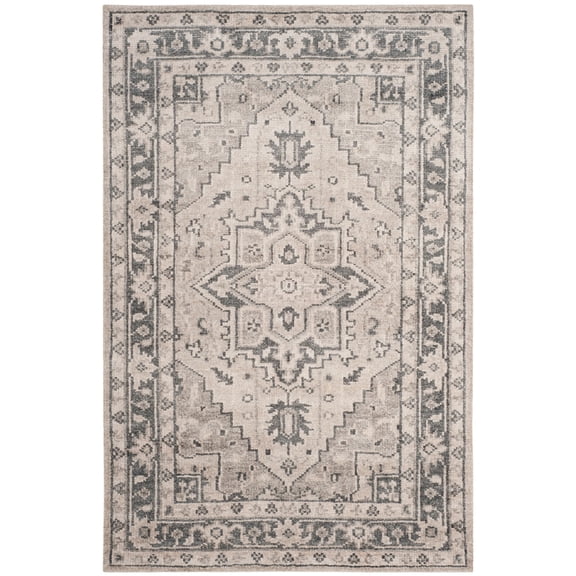 SAFAVIEH Maharaja Mellony Floral Area Rug, Grey/Ivory, 4' x 6'